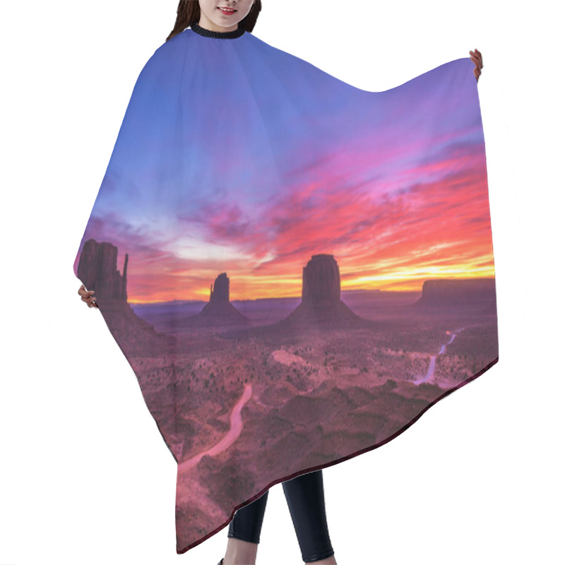 Personality  Sunrise Over Monument Valley, Arizona, USA Hair Cutting Cape