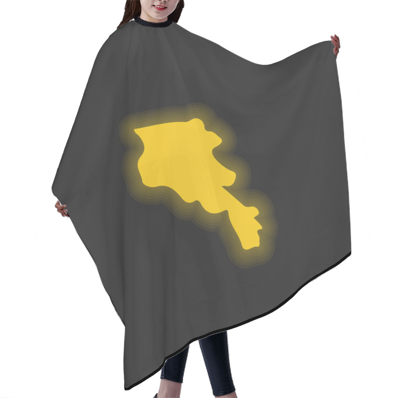 Personality  Armenia Yellow Glowing Neon Icon Hair Cutting Cape