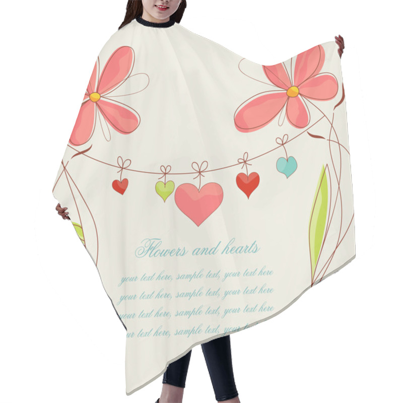 Personality  Vector Flowers And Hearts Hair Cutting Cape