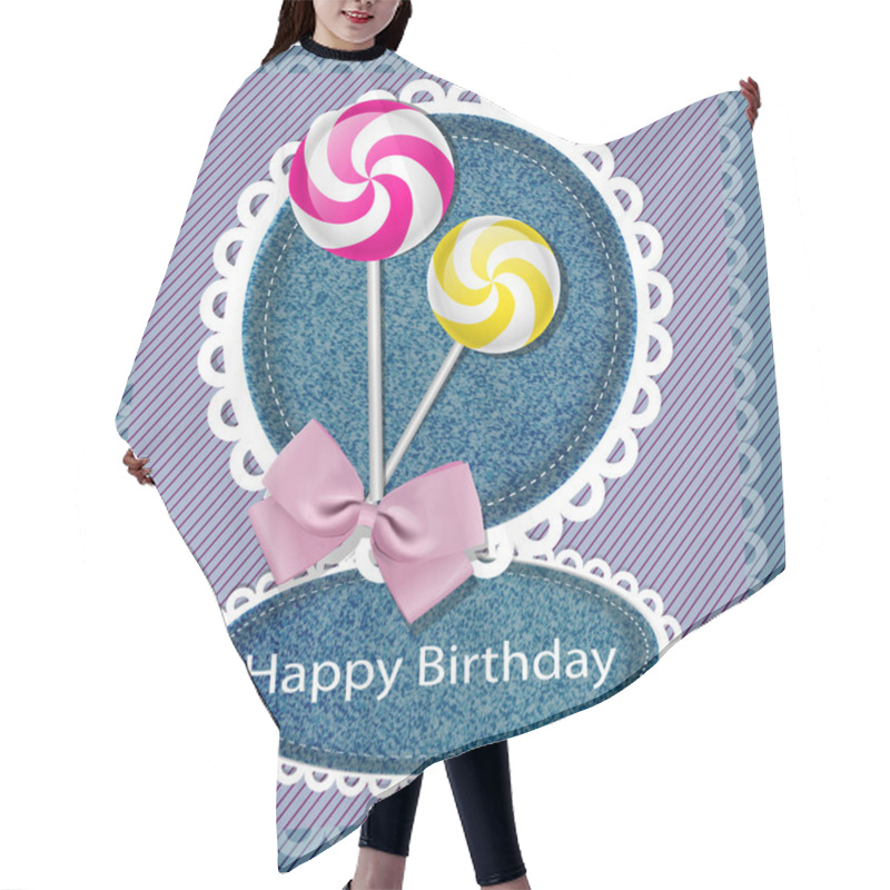 Personality  Sweet Card. Vector Illustration Hair Cutting Cape