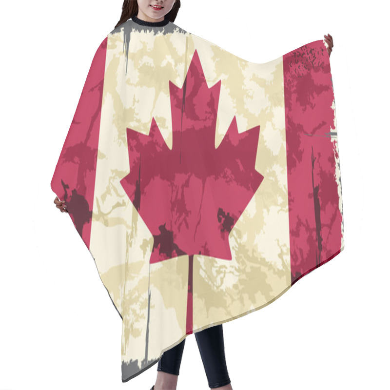 Personality  Canadian Grunge Flag. Vector Illustration Hair Cutting Cape