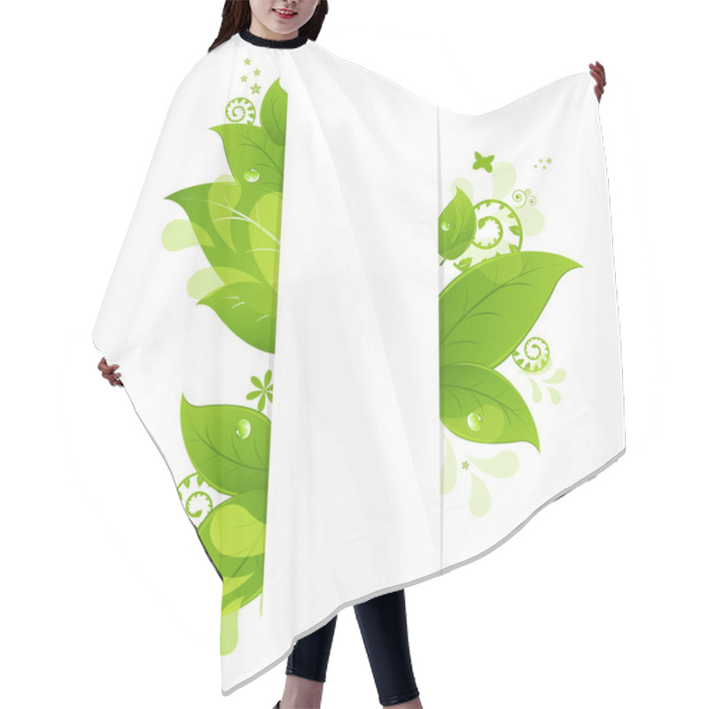 Personality  Natural Background With Leaves And Drops Hair Cutting Cape