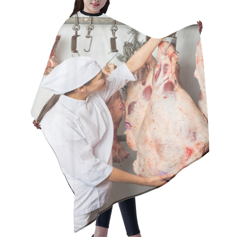 Personality  Butcher Hanging Meat In Butchery Hair Cutting Cape