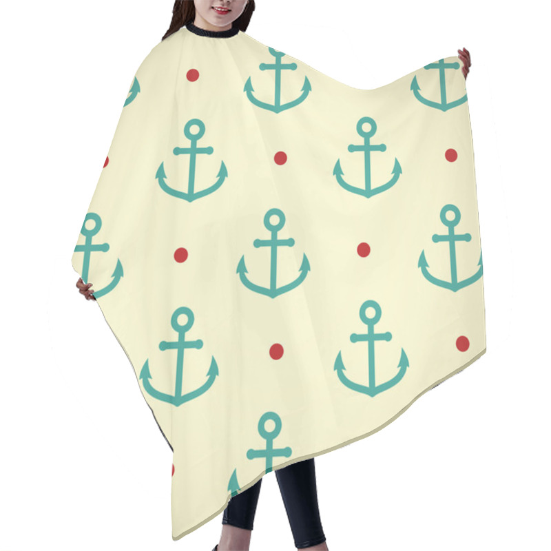 Personality  Retro Background With Anchor Pattern Hair Cutting Cape