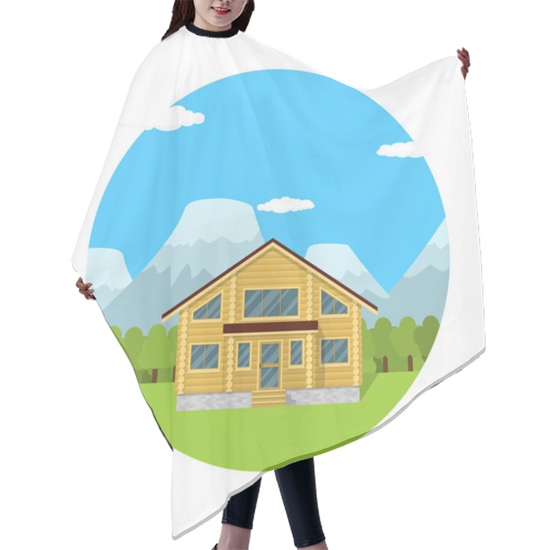 Personality  Wooden House Hair Cutting Cape