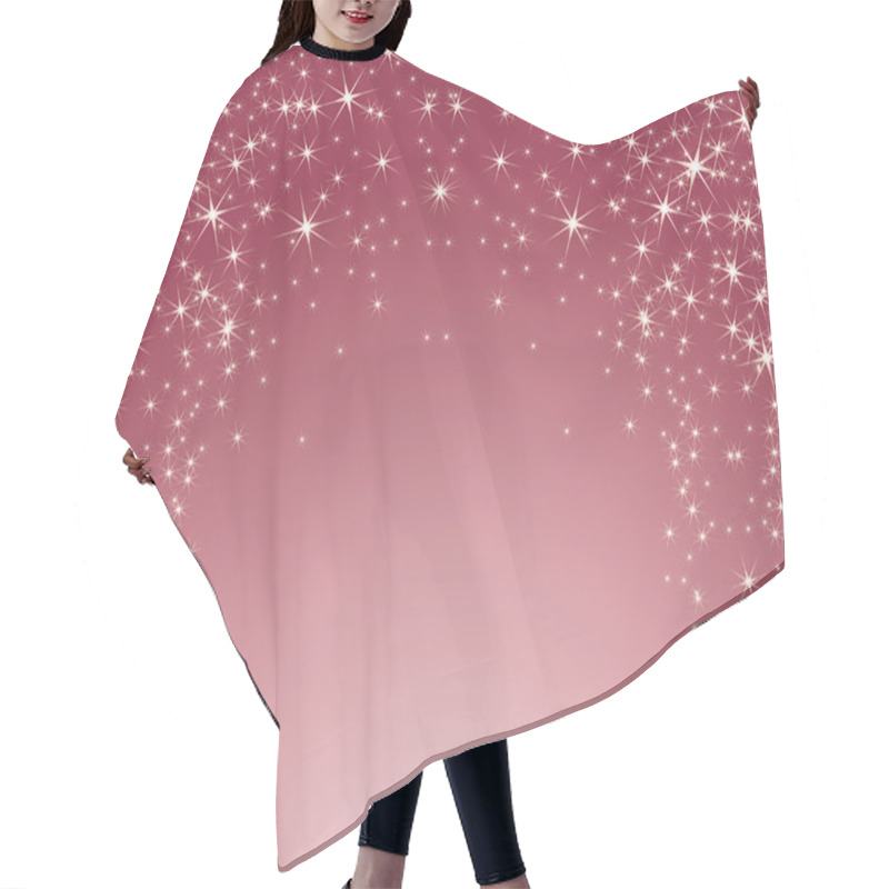 Personality  Pink Background With Stars. Christmas Theme Hair Cutting Cape