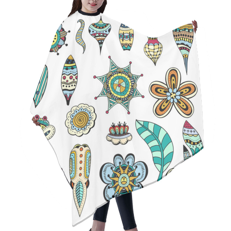 Personality  Set Of Abstract Flowers Hair Cutting Cape