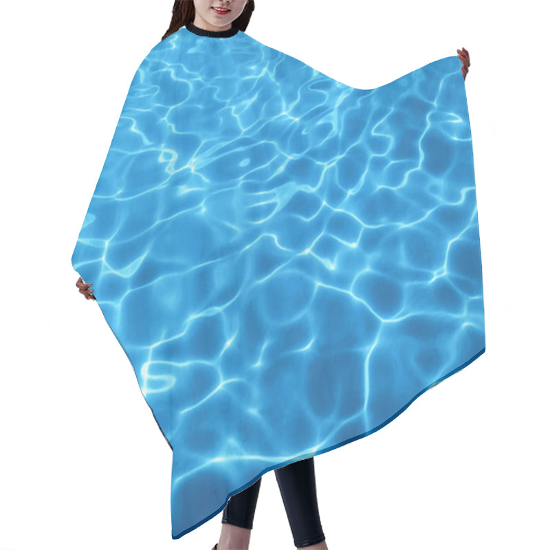 Personality  Swimming Pool Water. Ripple Water. Sun Reflection Background. Hair Cutting Cape