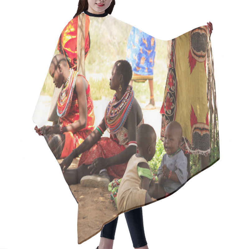 Personality  Samburu Children Playing Hair Cutting Cape