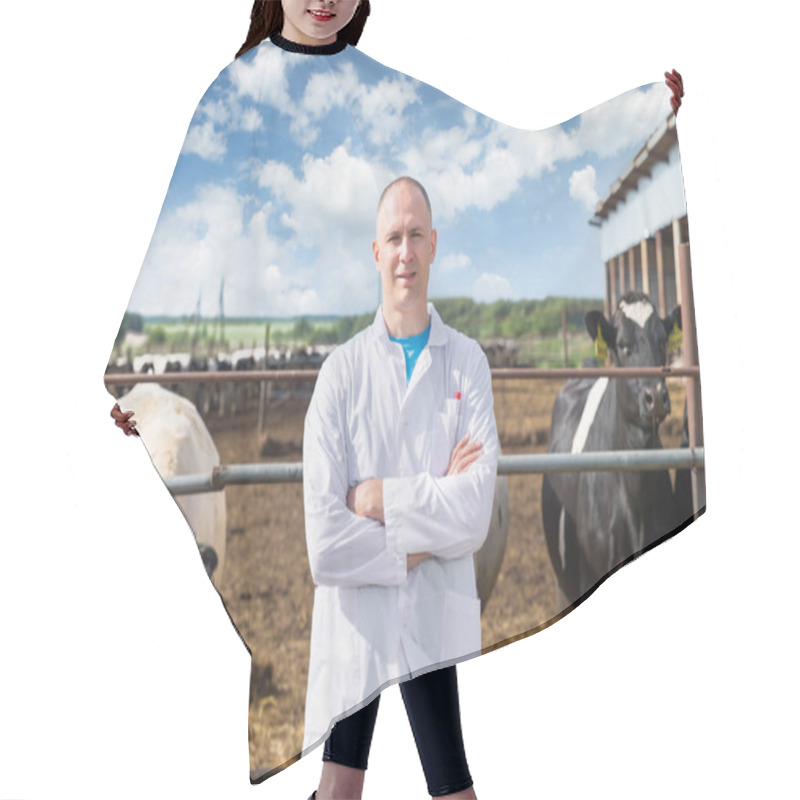 Personality  Veterinarian On Farm Cows Hair Cutting Cape