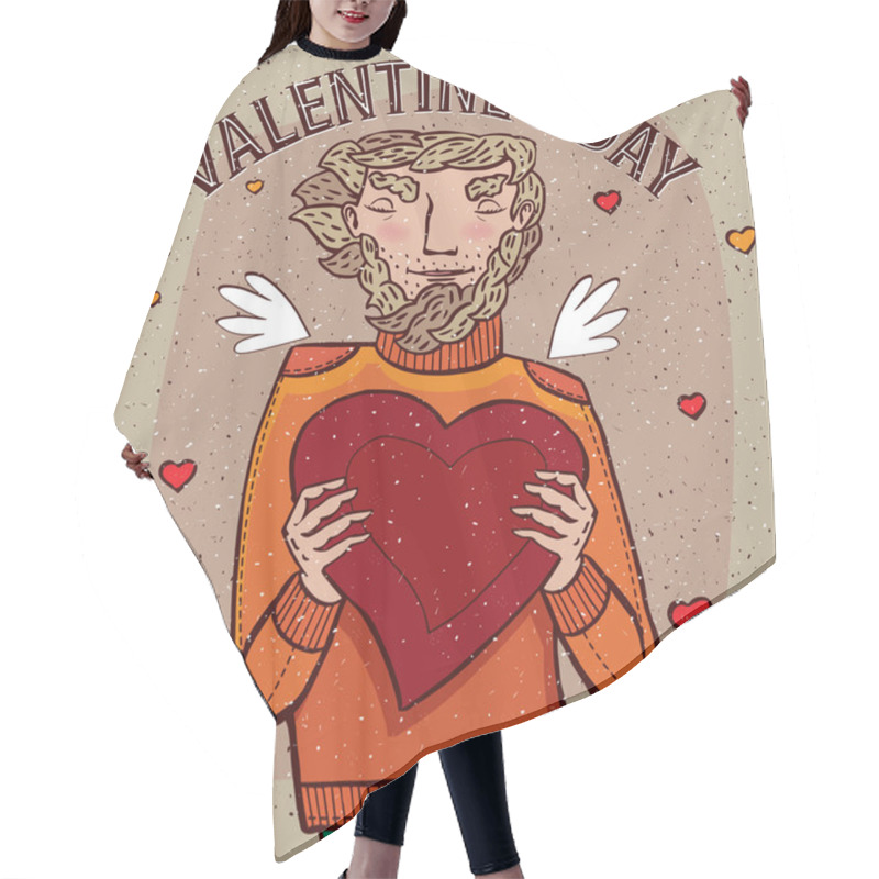 Personality  Man Giving Heart Hair Cutting Cape