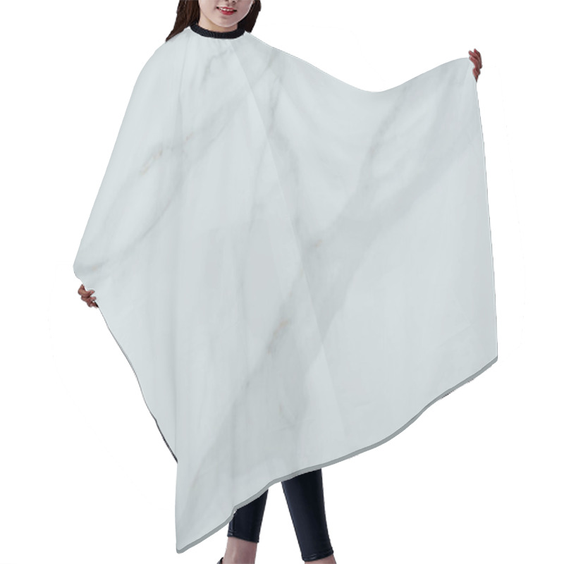 Personality  Top View Of White Marble Surface For Background Hair Cutting Cape