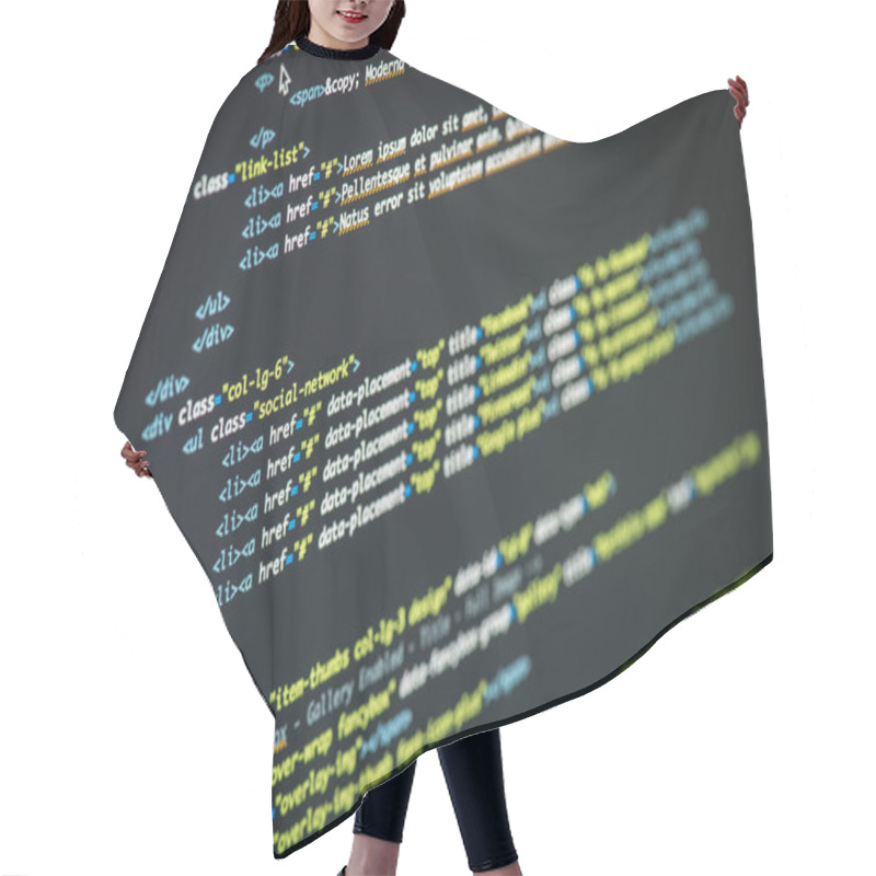 Personality  HTML And CSS Code Developing Screenshot. Hair Cutting Cape