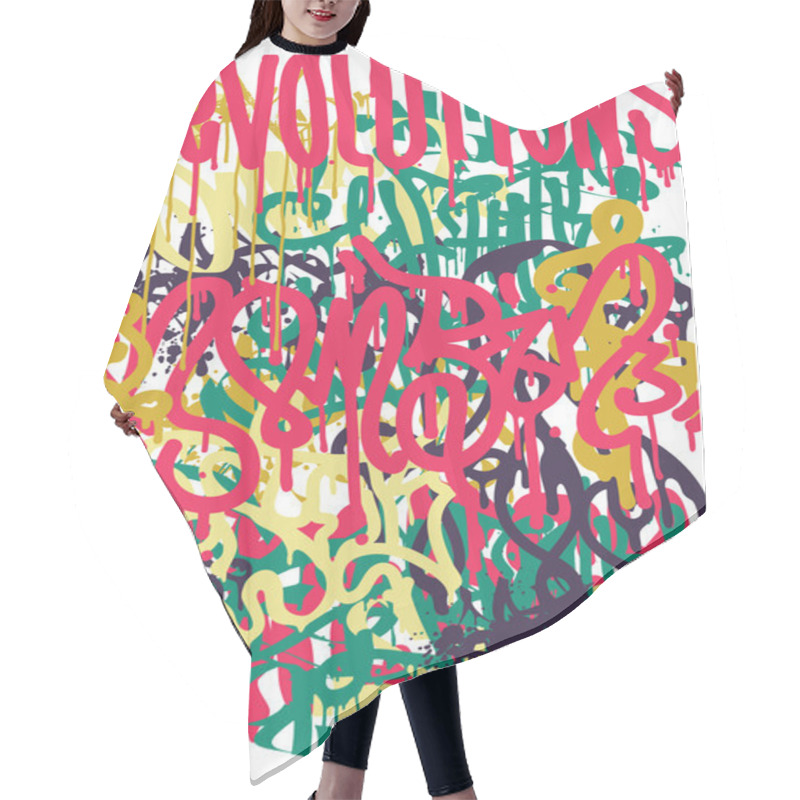 Personality  Fashion Graffiti Illustration Hair Cutting Cape