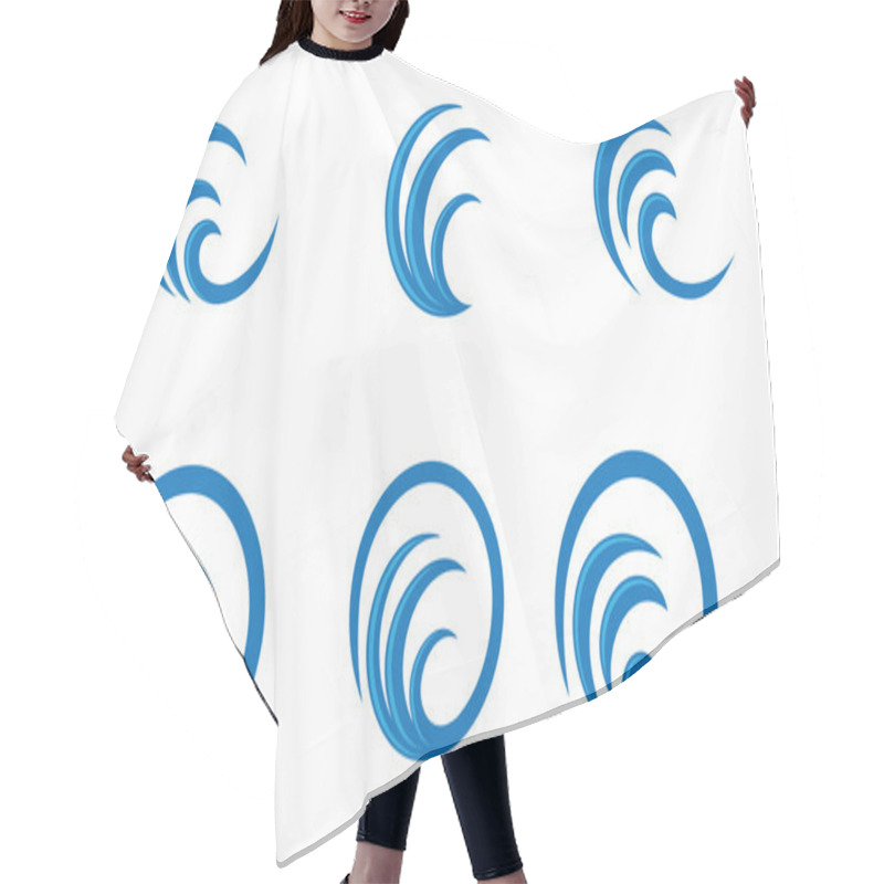 Personality  Beach Wave Logo Hair Cutting Cape