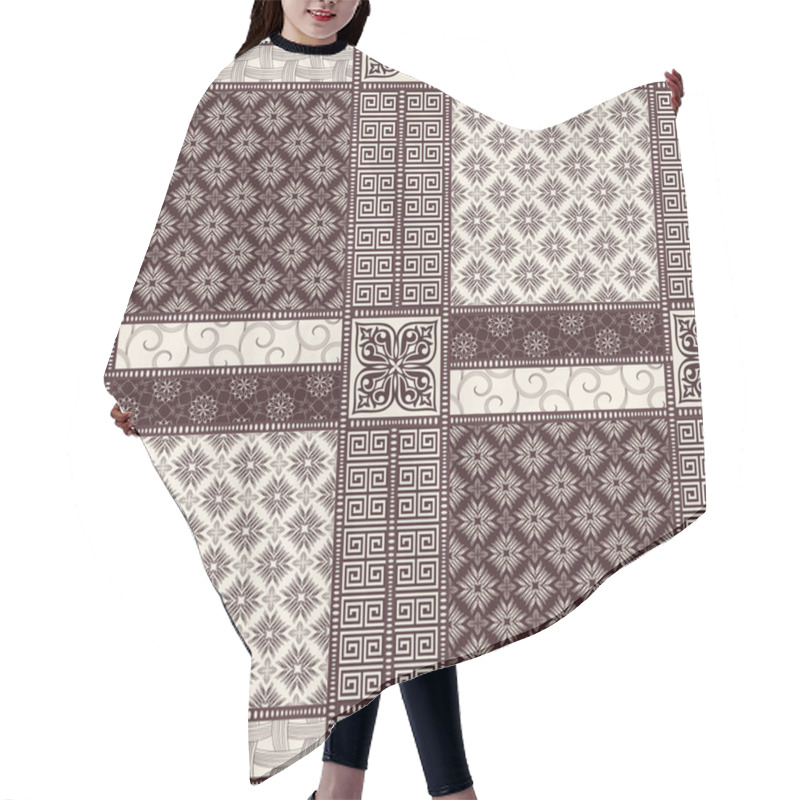 Personality  Creative Seamless Patchwork Pattern  Hair Cutting Cape