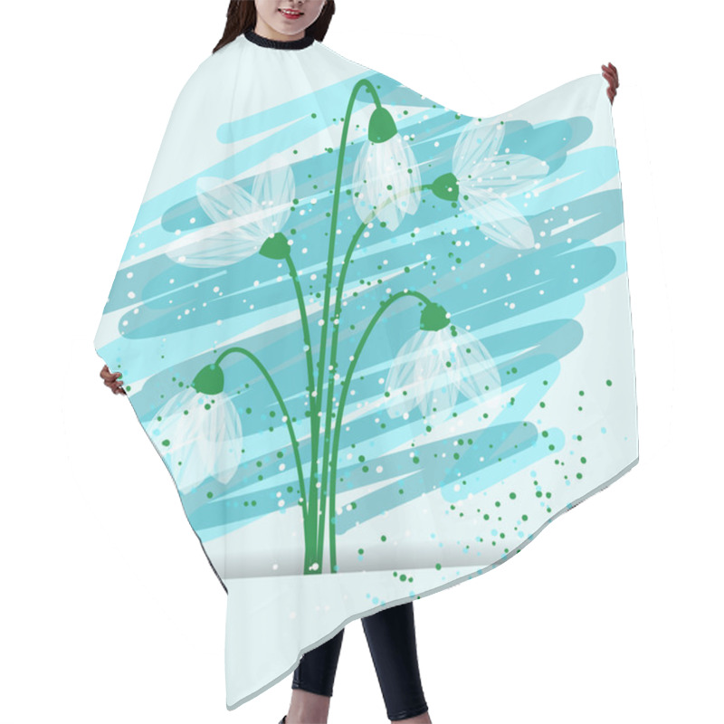 Personality  Snowdrop Background Hair Cutting Cape