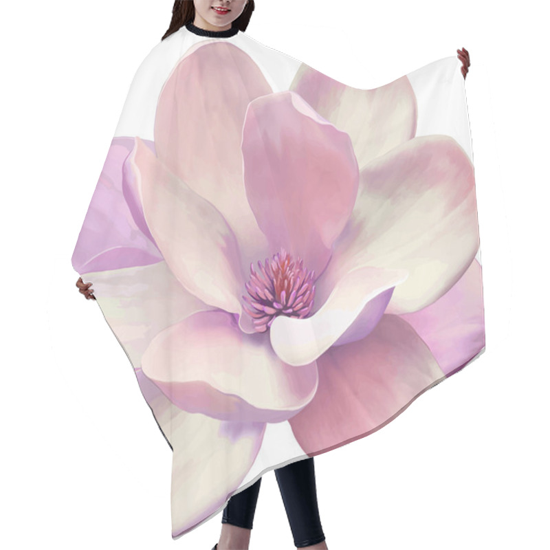 Personality  Pink Magnolia Flower Hair Cutting Cape