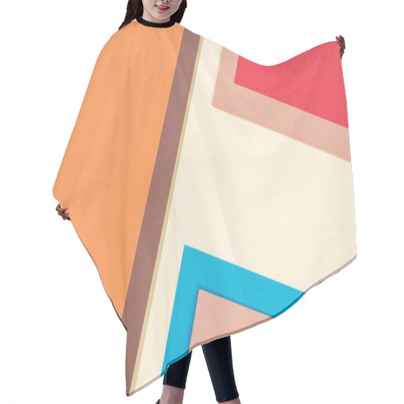 Personality  Minimalistic Modern Brown, Blue, Yellow, Orange, Red And Beige Abstract Background With Copy Space Hair Cutting Cape