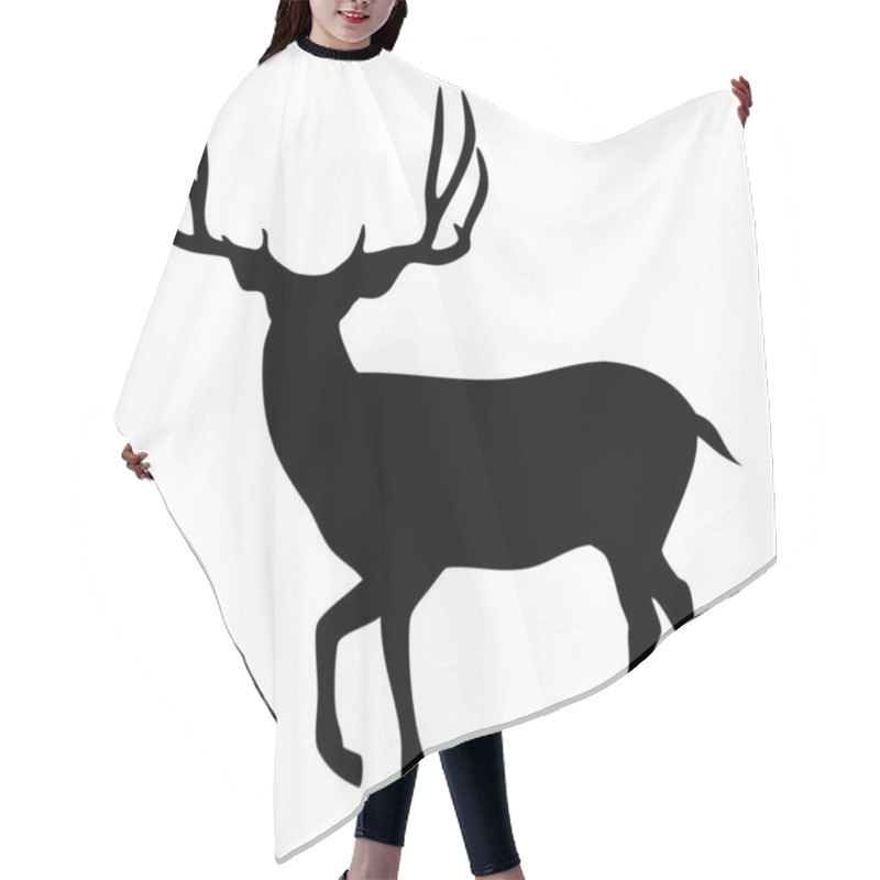 Personality  Mule Deer Animal Silhouette. Vector Image Hair Cutting Cape