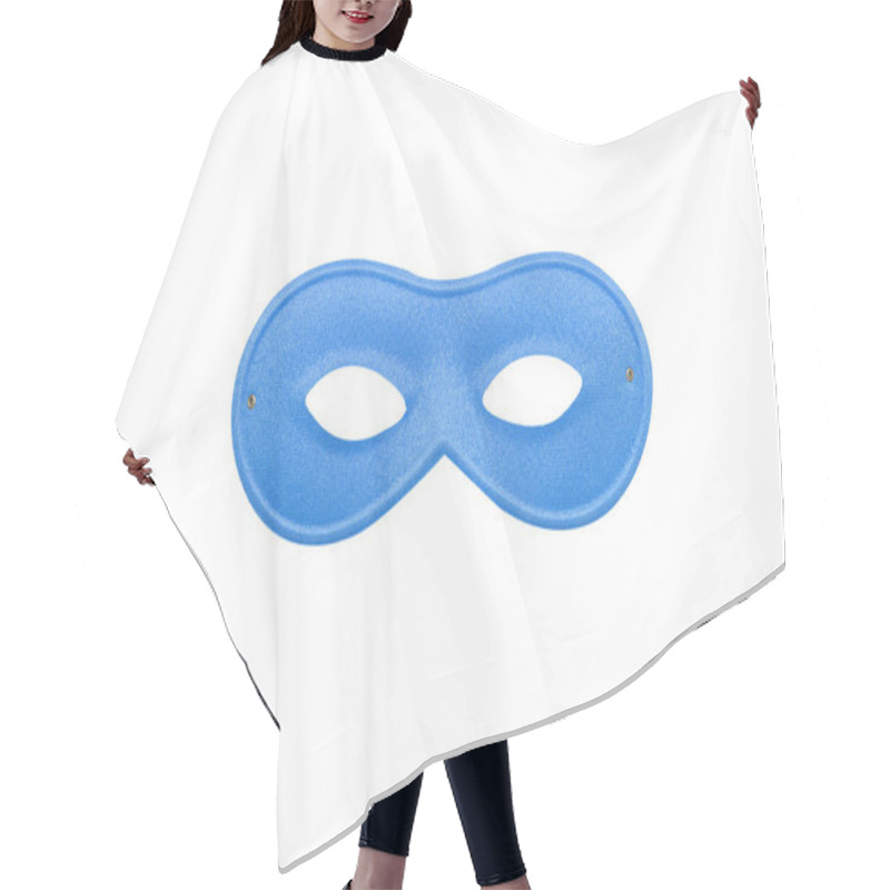 Personality  Blue Carnival Simple Mask Isolated On A White Background Hair Cutting Cape