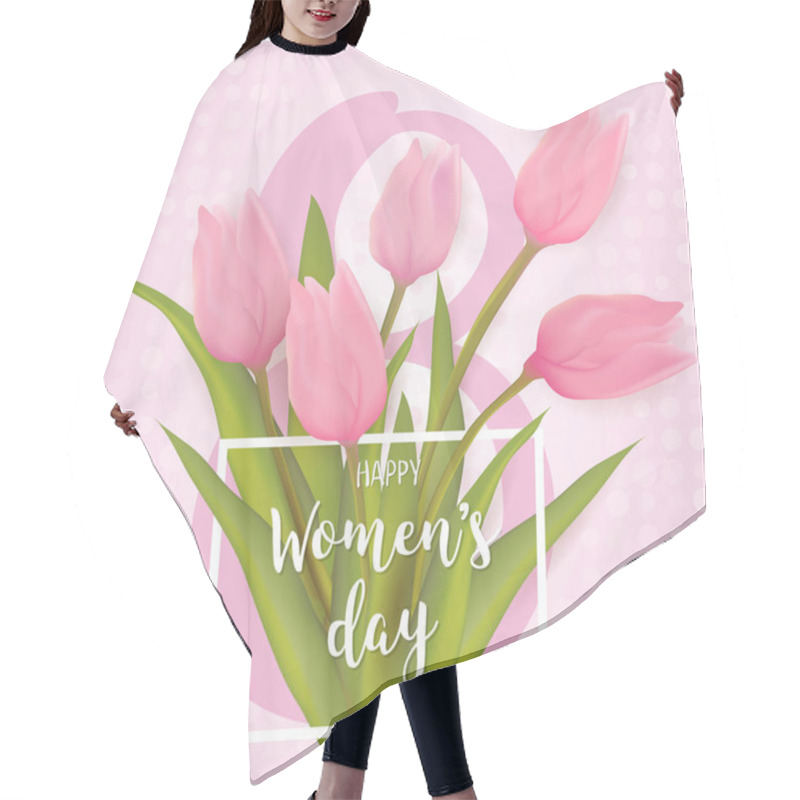 Personality  Greeting Card With Tulip Flowers Hair Cutting Cape