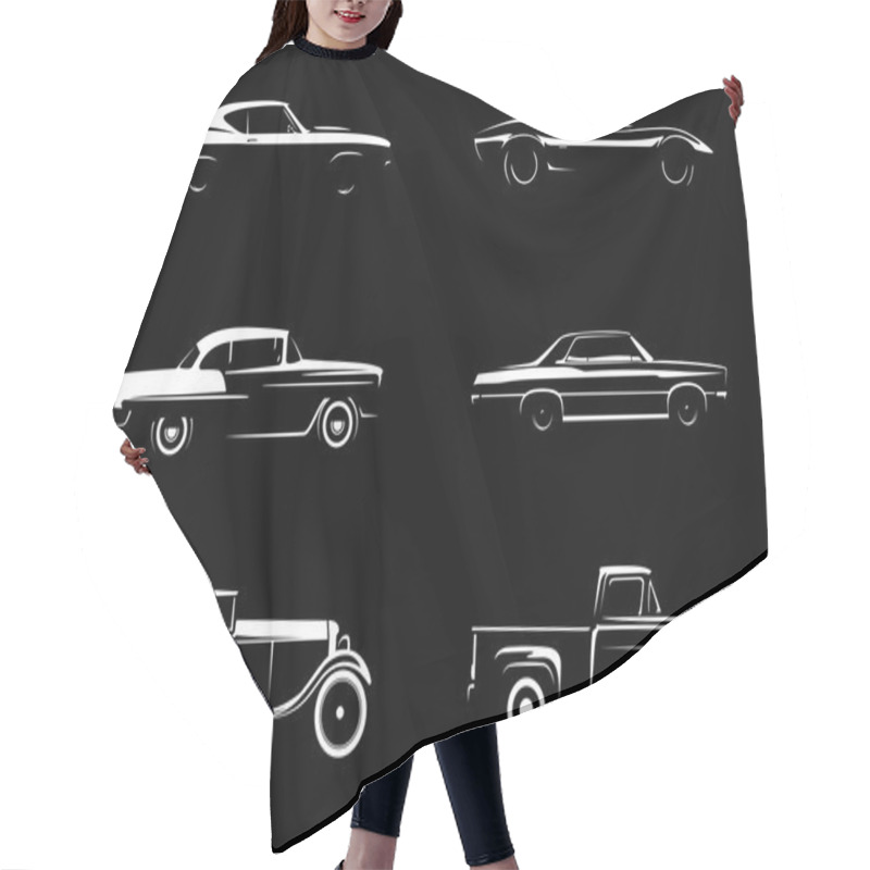 Personality  Classic Style Vehicle Silhouette Collection Hair Cutting Cape