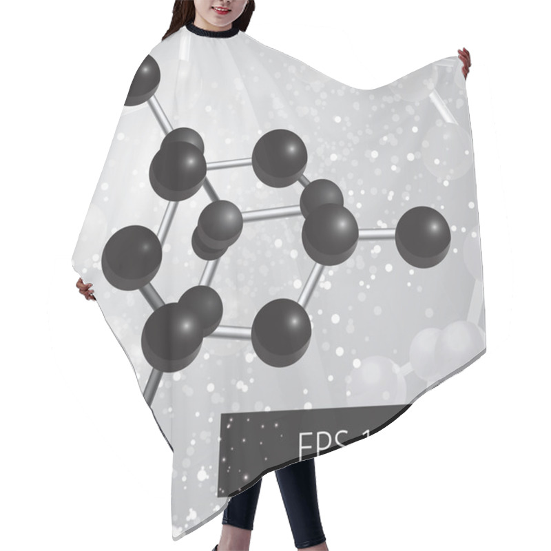 Personality  Abstract Background With Molecules. Vector Illustration Hair Cutting Cape