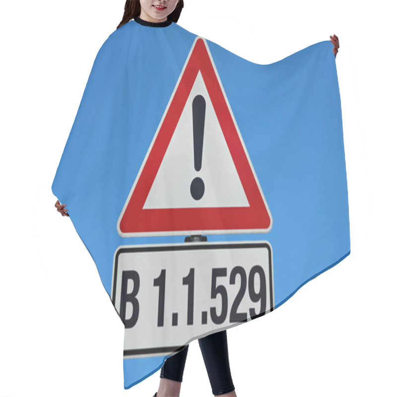 Personality  Warning Sign - B 1.1.529 - New Variant Of Covid 19 Hair Cutting Cape