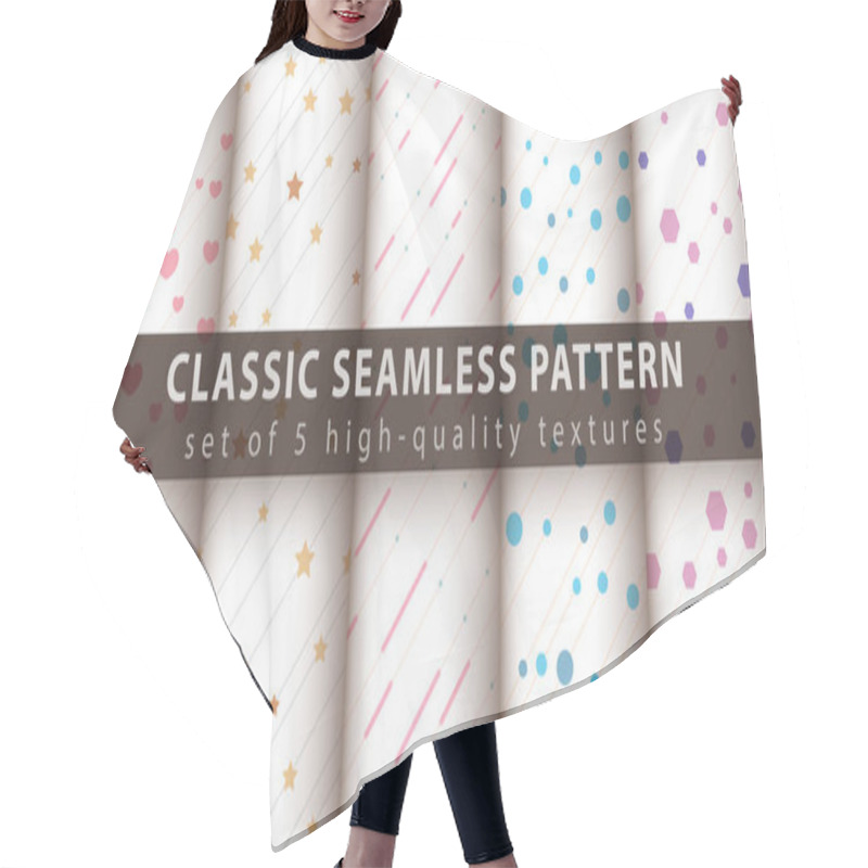 Personality  Classic Seamless Pattern - Set Five Items Hair Cutting Cape