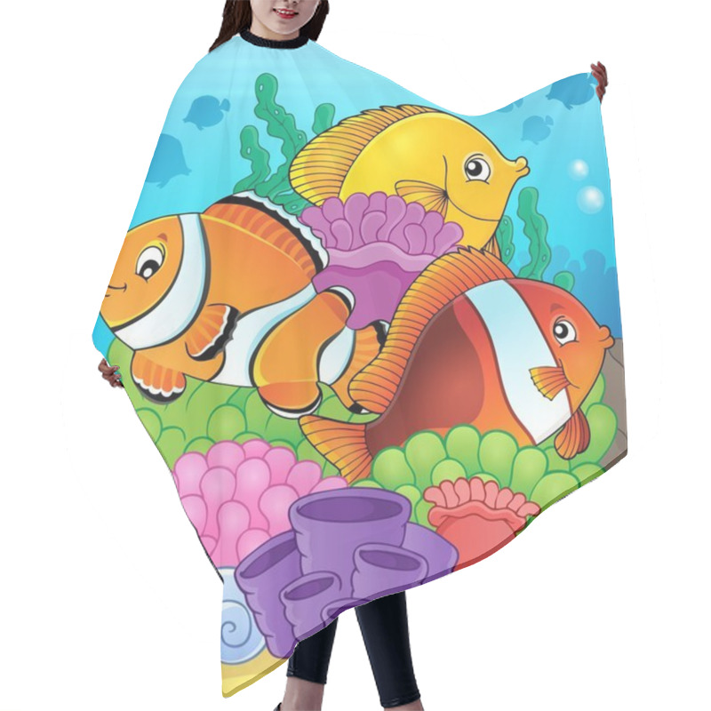 Personality  Coral Reef Fish Theme Image 7 Hair Cutting Cape