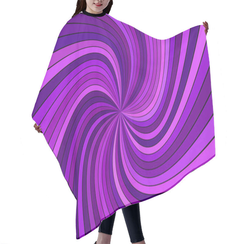 Personality  Purple Hypnotic Abstract Striped Spiral Background Design From Curved Rays Hair Cutting Cape