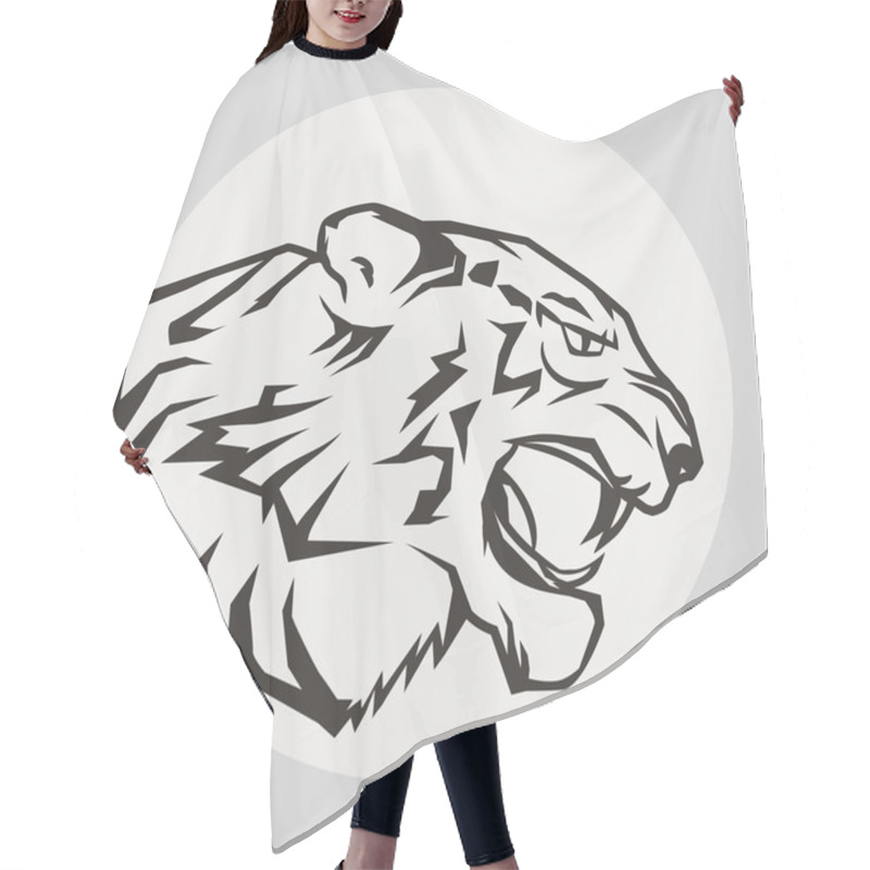 Personality  Panther Portrait. Angry Wild Big Cat Hair Cutting Cape