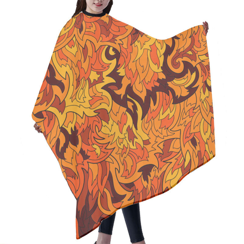 Personality  Seamless Fur Or Flame Pattern Background Hair Cutting Cape