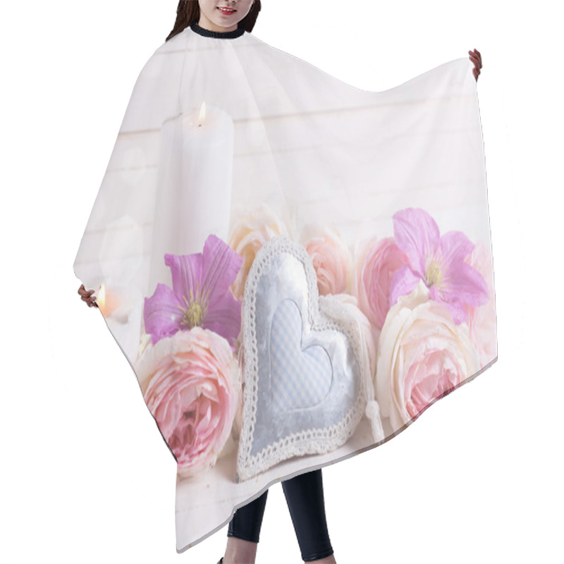 Personality  Heart,  Flowers , Candles Hair Cutting Cape