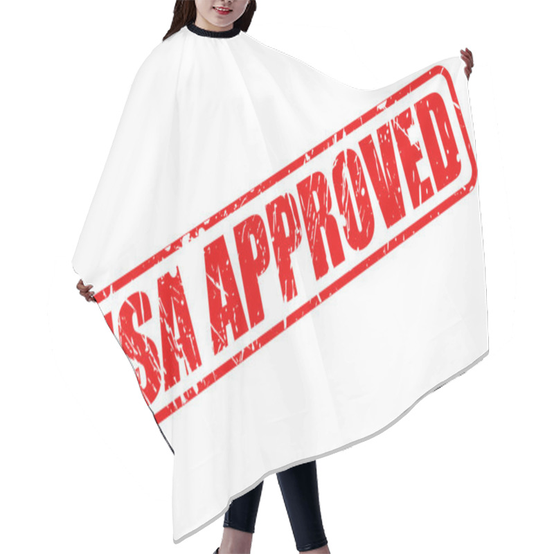 Personality  Visa Approved Red Stamp Text Hair Cutting Cape