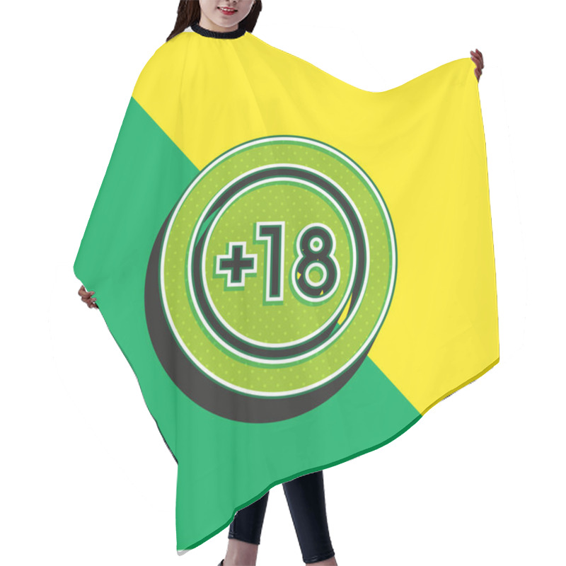 Personality  Age Limit Green And Yellow Modern 3d Vector Icon Logo Hair Cutting Cape