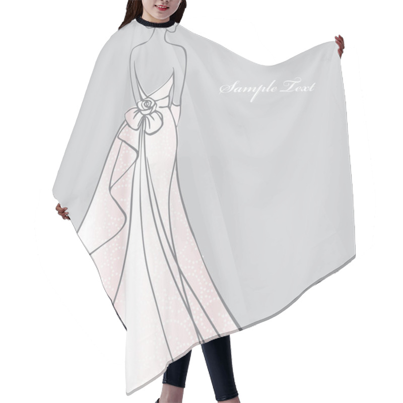 Personality  Bride In Beautiful Wedding Dress Hair Cutting Cape