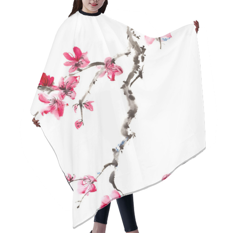 Personality  Chinese Painting Hair Cutting Cape