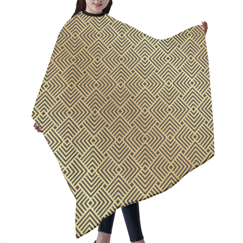 Personality  Seamless Black And Gold Art Deco Pattern Background Hair Cutting Cape