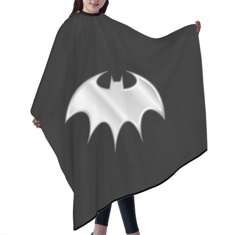 Personality  Bat Halloween Silver Plated Metallic Icon Hair Cutting Cape