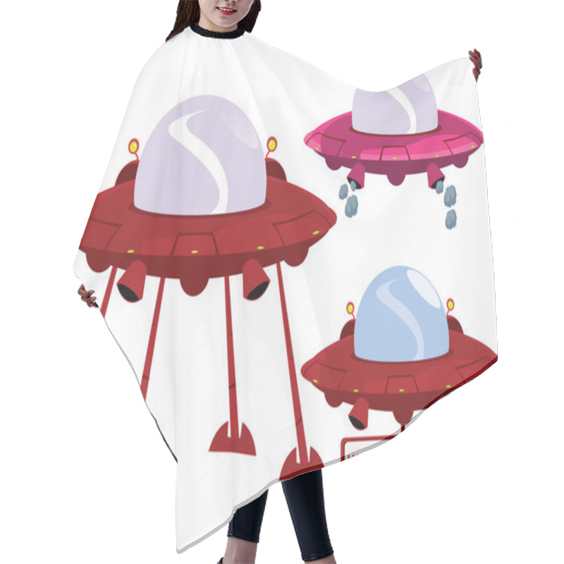 Personality  UFO Illustration In Vector Hair Cutting Cape