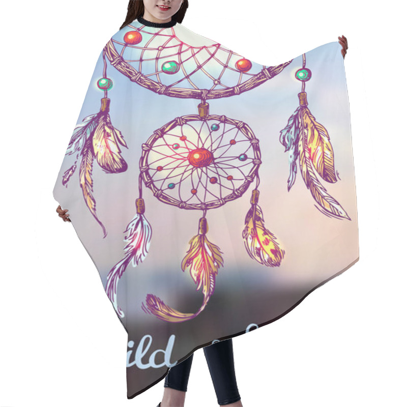 Personality  Illustration Of Dreamcatcher Hair Cutting Cape