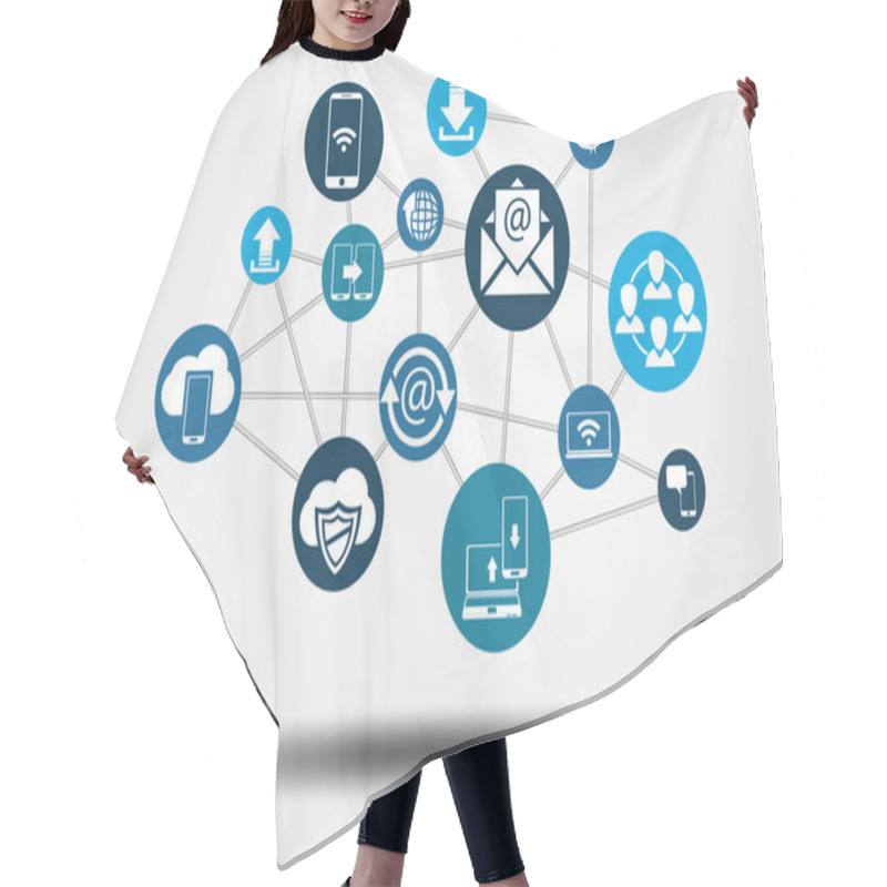 Personality  Graphic Vector Network Communication Grey Hair Cutting Cape