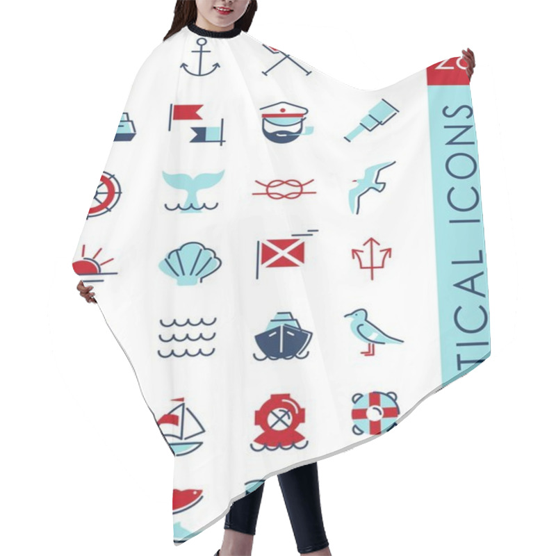 Personality  Nautical Icons Hair Cutting Cape