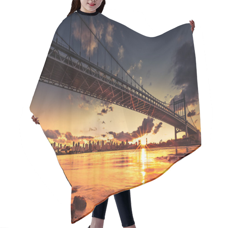 Personality  Sunset Under Triboro Bridge Hair Cutting Cape