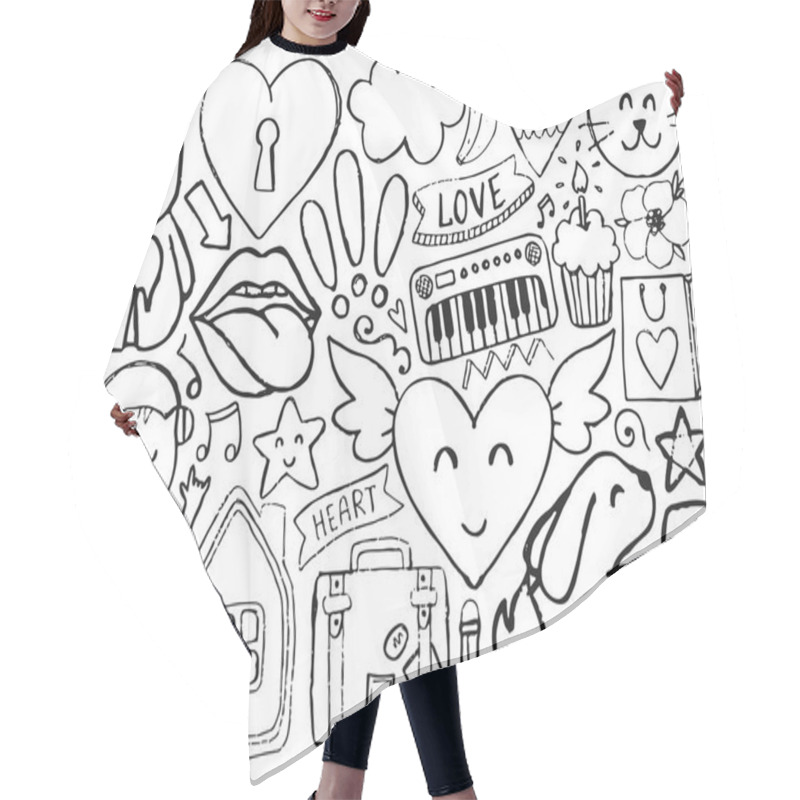 Personality  Sketch Cute Elements Hair Cutting Cape