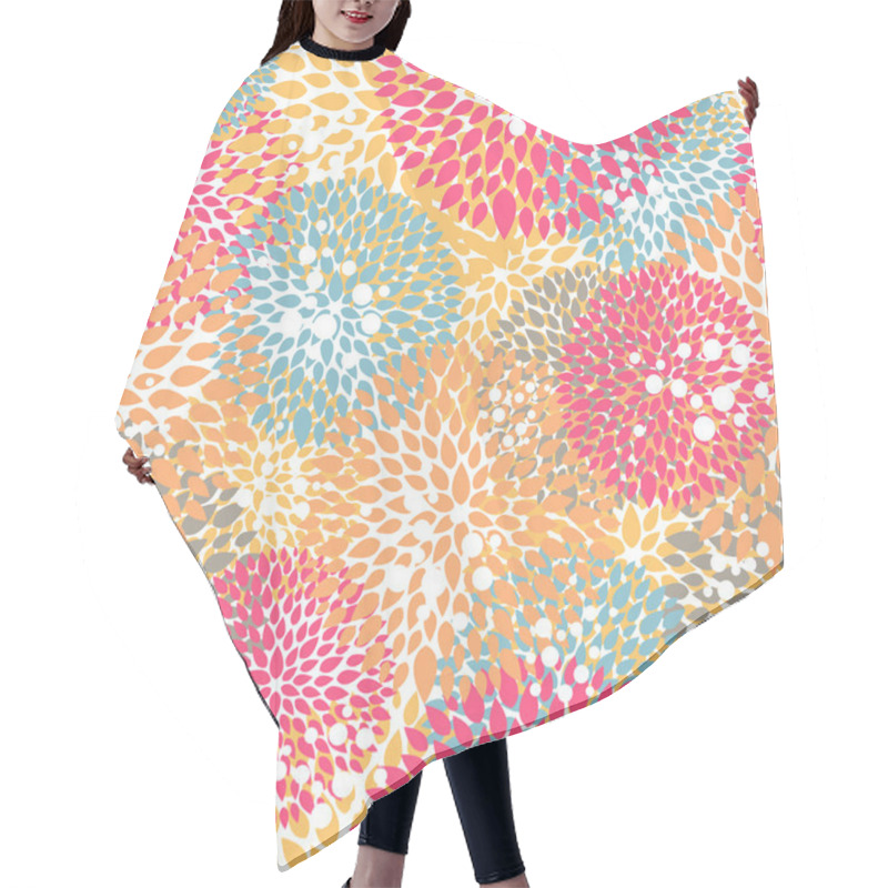 Personality  Seamless Floral Pattern Hair Cutting Cape