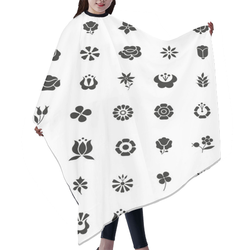 Personality  Simply Flower Icons Hair Cutting Cape