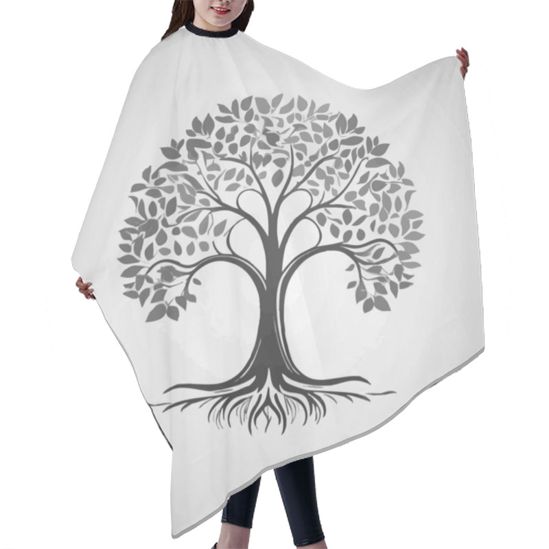 Personality  Abstract Tree Illustration Art Design For Social Media Template Backgrounds. Hair Cutting Cape